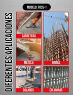 Vibrador de Concreto FOREMAN 1FO35 de 1000W – Profesional con Manguera 1.5 m para Compactación de Cemento