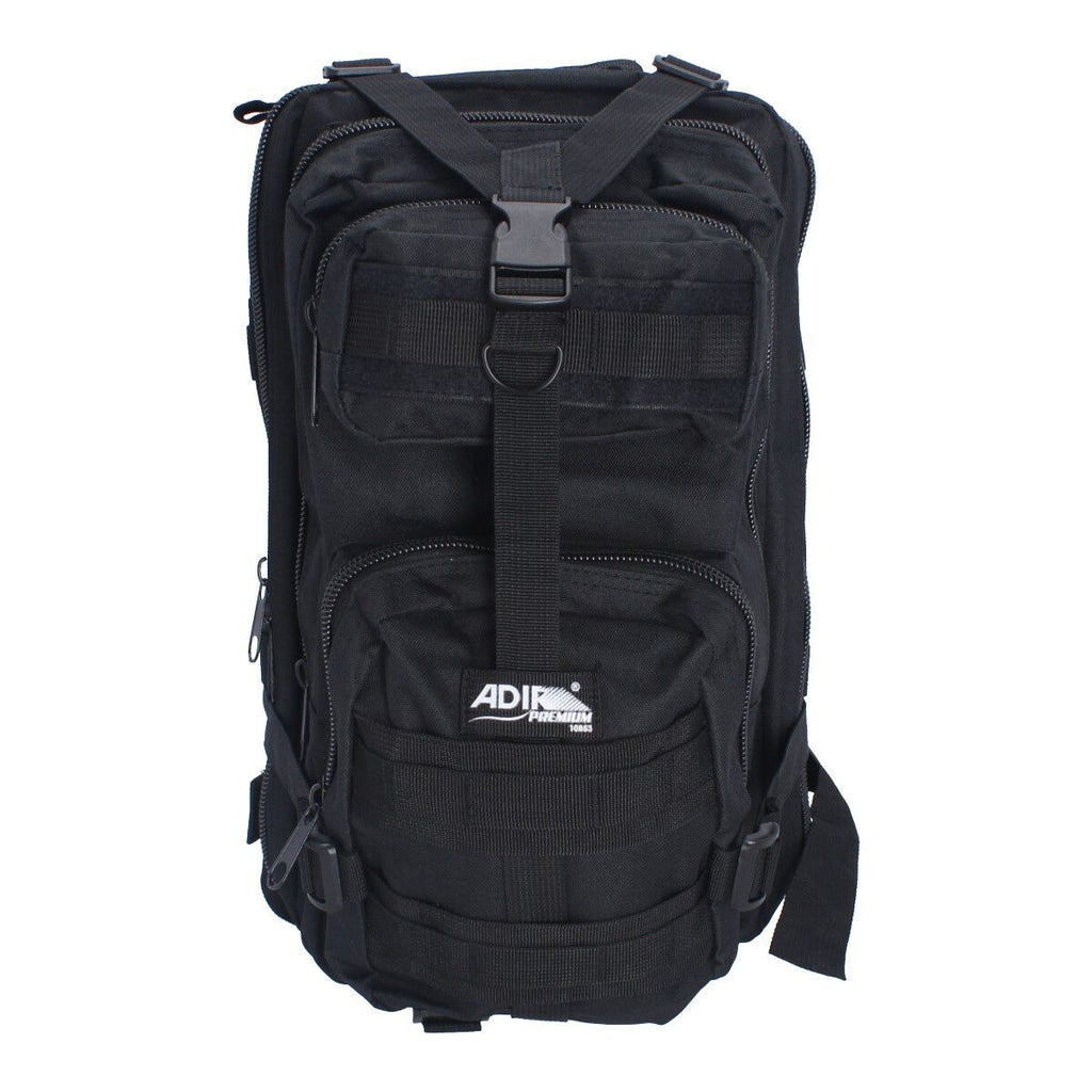 Mochila Táctica ADIR 10853 Negra de 25L – Militar, Deportiva y de Viaje con Múltiples Compartimentos