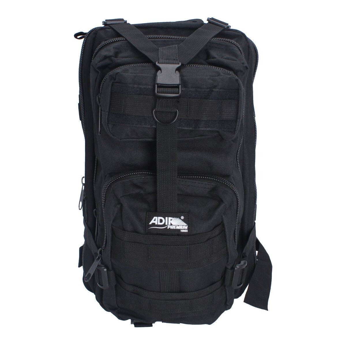 Mochila Táctica ADIR 10853 Negra de 25L – Militar, Deportiva y de Viaje con Múltiples Compartimentos