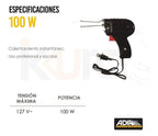 Cautín de Pistola ADIR AD-215 de 100W – Soldador Eléctrico Profesional de Calentamiento Rápido