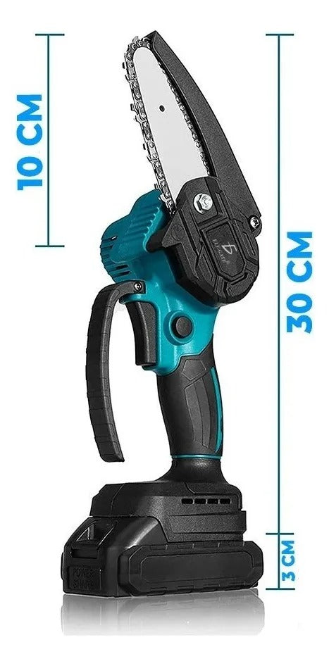 Motosierra Eléctrica Portátil Inalámbrica Mini con 2 Baterías – Sierra de Mano Recargable para Jardín y Carpintería
