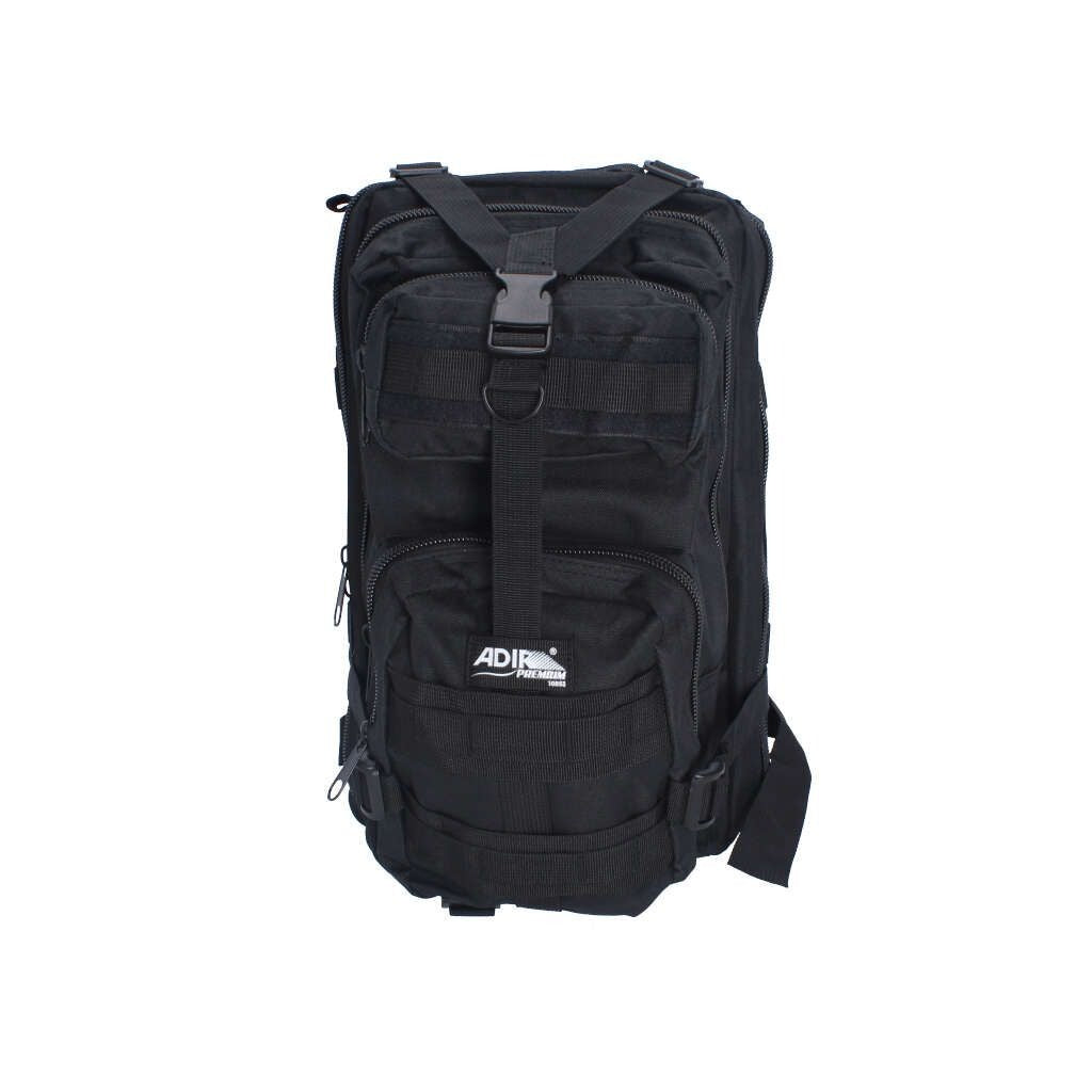 Mochila Táctica ADIR 10853 Negra de 25L – Militar, Deportiva y de Viaje con Múltiples Compartimentos