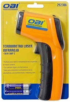 Termómetro Láser Infrarrojo OBI 405002 – Rango -50 °C a 320 °C, Medición Precisa sin Contacto