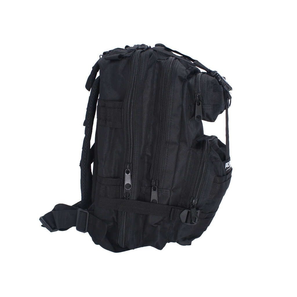 Mochila Táctica ADIR 10853 Negra de 25L – Militar, Deportiva y de Viaje con Múltiples Compartimentos