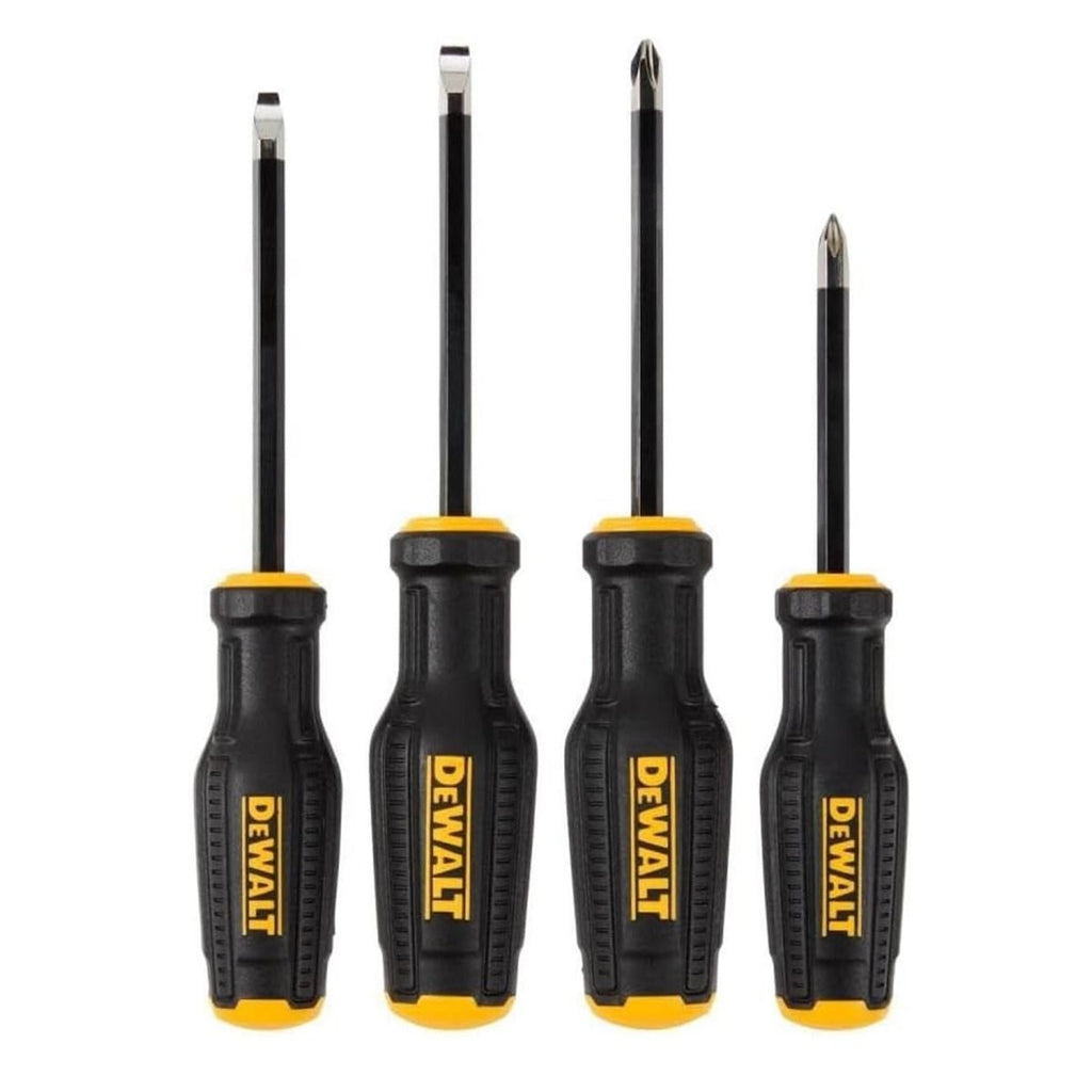 Juego de Desarmadores 4 Piezas DEWALT TOUGHSERIES DWHT65101 | Barras de S2, Punta MAX FIT®, Acabado Cromo Negro