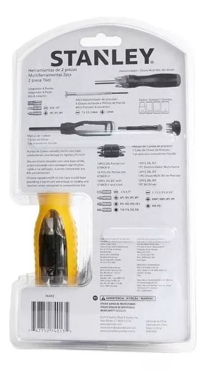 Juego de 2 Desarmadores Multipuntas Stanley 74-013 | Set Profesional 2 Piezas, Variedad de Puntas