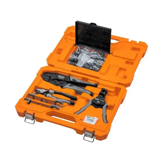 Juego de Herramientas Solares Klein Tools 92919S – Kit Profesional para Conexión Fotovoltaica con Crimpadora y Pelacables
