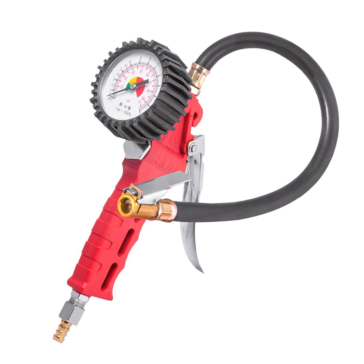 Inflador de Aire Lion Tools 4929 con Manómetro – Pistola Neumática para Inflar Llantas con Lectura Precisa de Presión