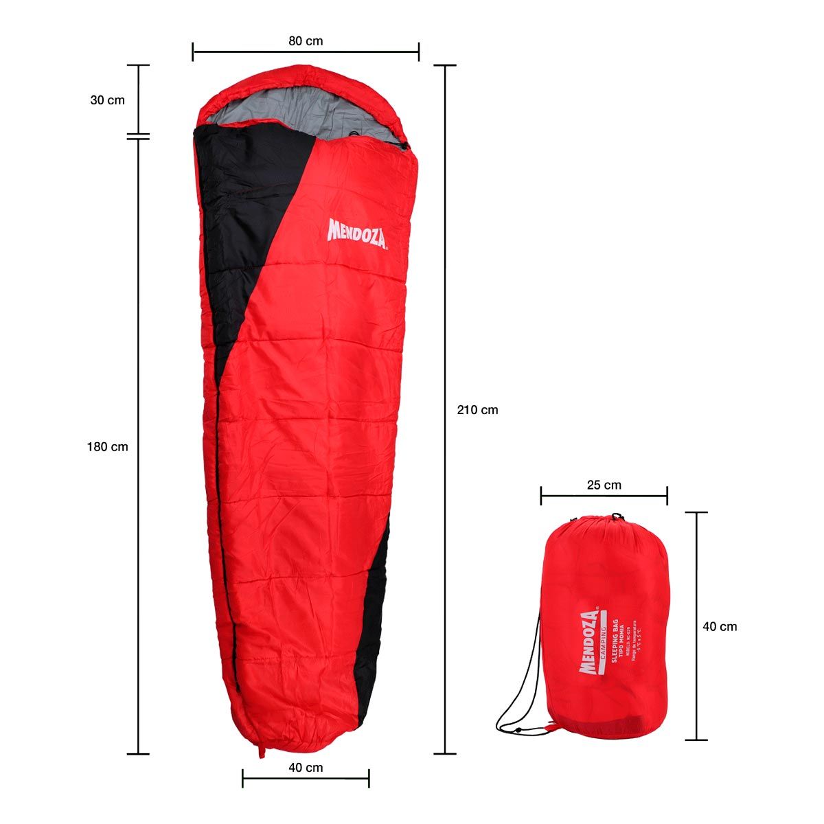 Sleeping Bag Tipo Momia MC-029 Mendoza – Saco de Dormir Compacto y Cálido para Camping, Senderismo y Excursionismo