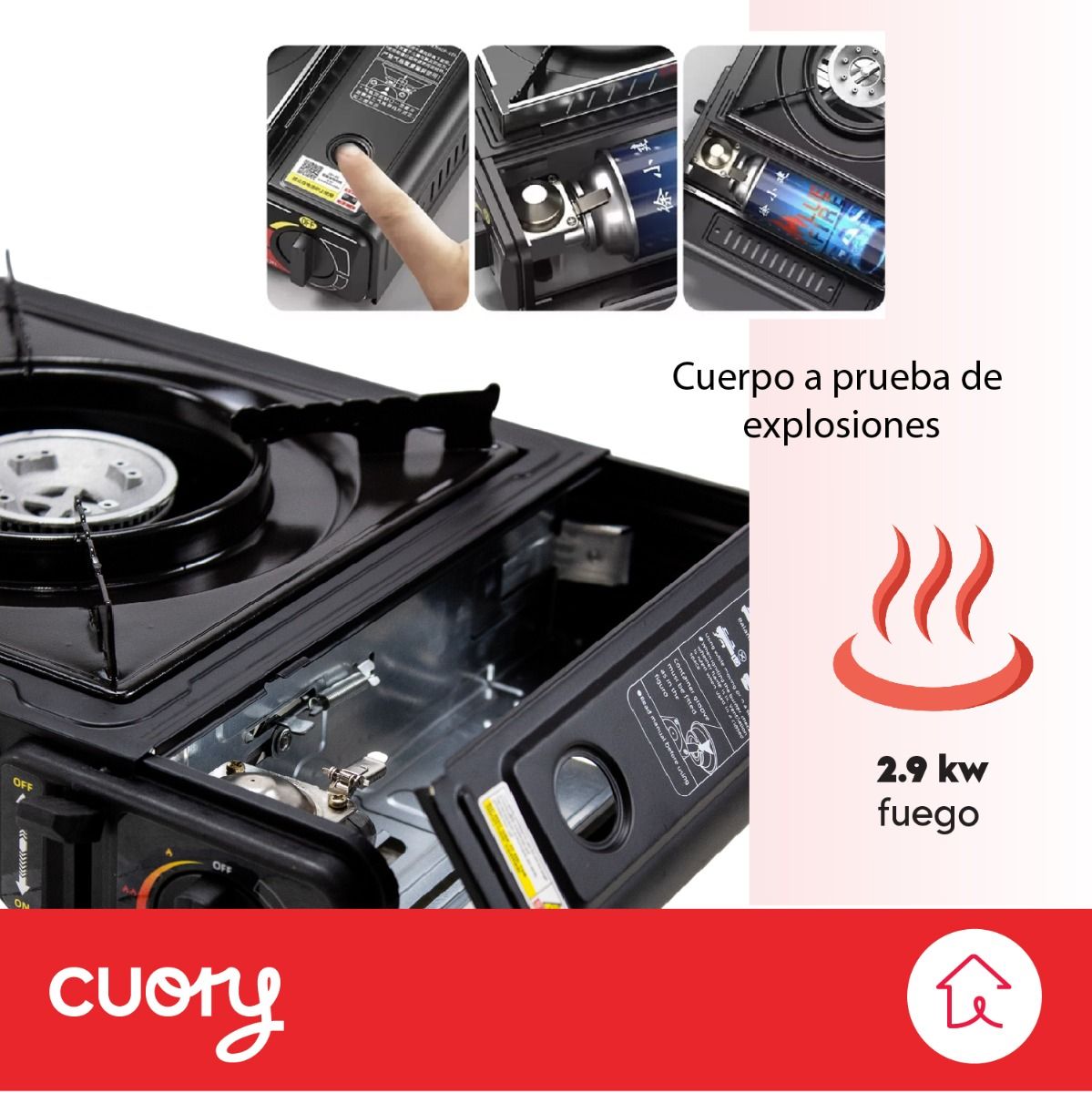 Estufa Portátil 1 Quemador Shtark | Compacta, Segura y Fácil de Usar