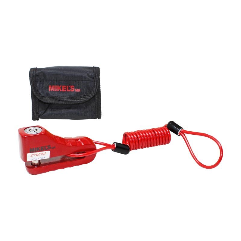 Candado seguridad para motocicleta Mikels CFD-10 – Vástago acero 10 mm para freno de disco, incluye cable recordatorio y llaves de alta seguridad