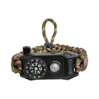 Pulsera Paracord de Supervivencia 6 en 1 Mendoza CAMP-003 – Con Luz LED, Brújula, Pedernal, Silbato, Cuerda y Cuchilla
