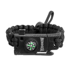 Pulsera Paracord de Supervivencia 6 en 1 Mendoza CAMP-004 – Con Brújula, Pedernal, Silbato, Cuchilla, Cuerda y Luz LED