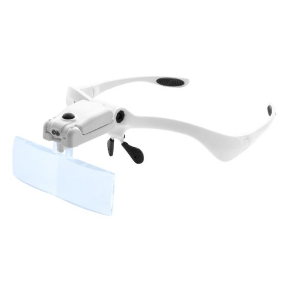 Lupa Tipo Gafas con 5 Aumentos MO-017 Verden | Manos Libres con Luz LED para Joyeros, Electrónica y Manualidades