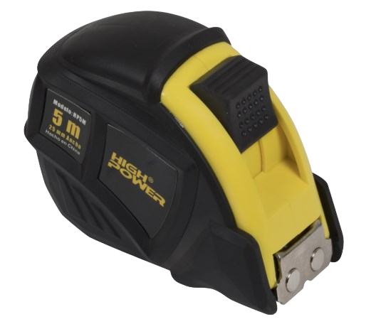 Flexómetro 5 Metros Profesional Antigolpes con Cinta Reforzada HP5M High Power