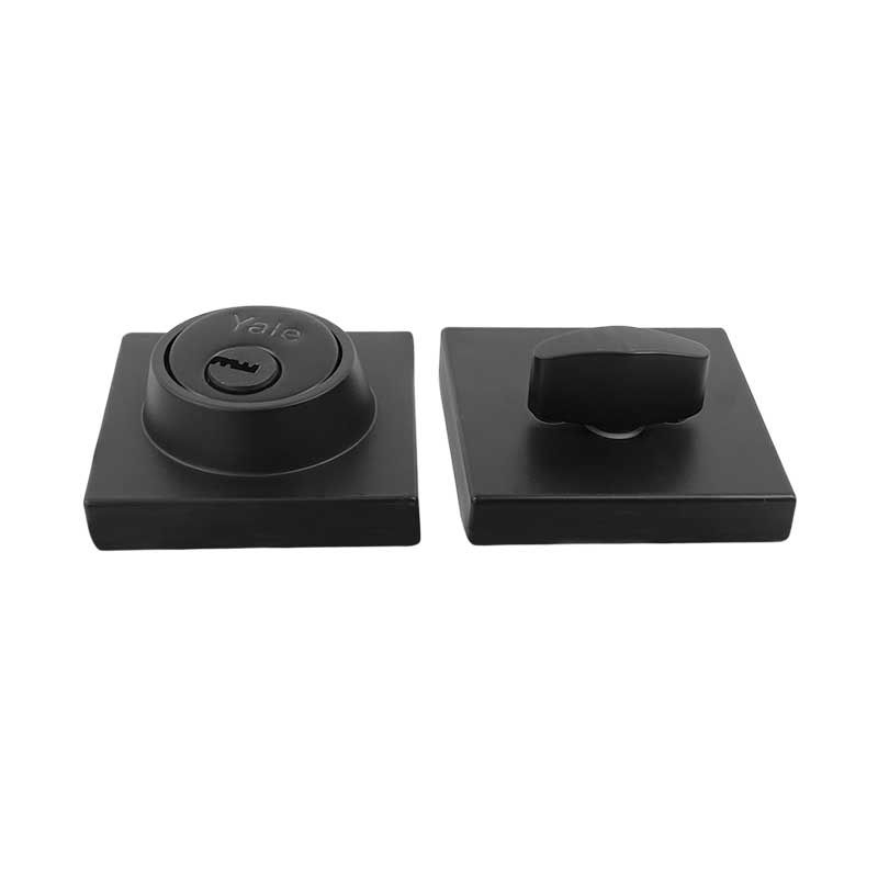 Cerrojo Yale 89525 Argos Negro – Cerrojo Doble de Seguridad con Llave Exterior y Mariposa Interior, Acabado Mate