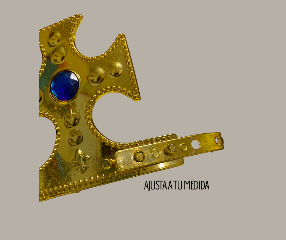 Corona de Rey Dorada con Piedras Brillantes – Accesorio de Fiesta, Disfraz y Eventos Reales 👑✨