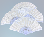 Abanico Blanco con Detalles Plateados – Accesorio Elegante para Bodas, Fiestas y Eventos Especiales 💎✨