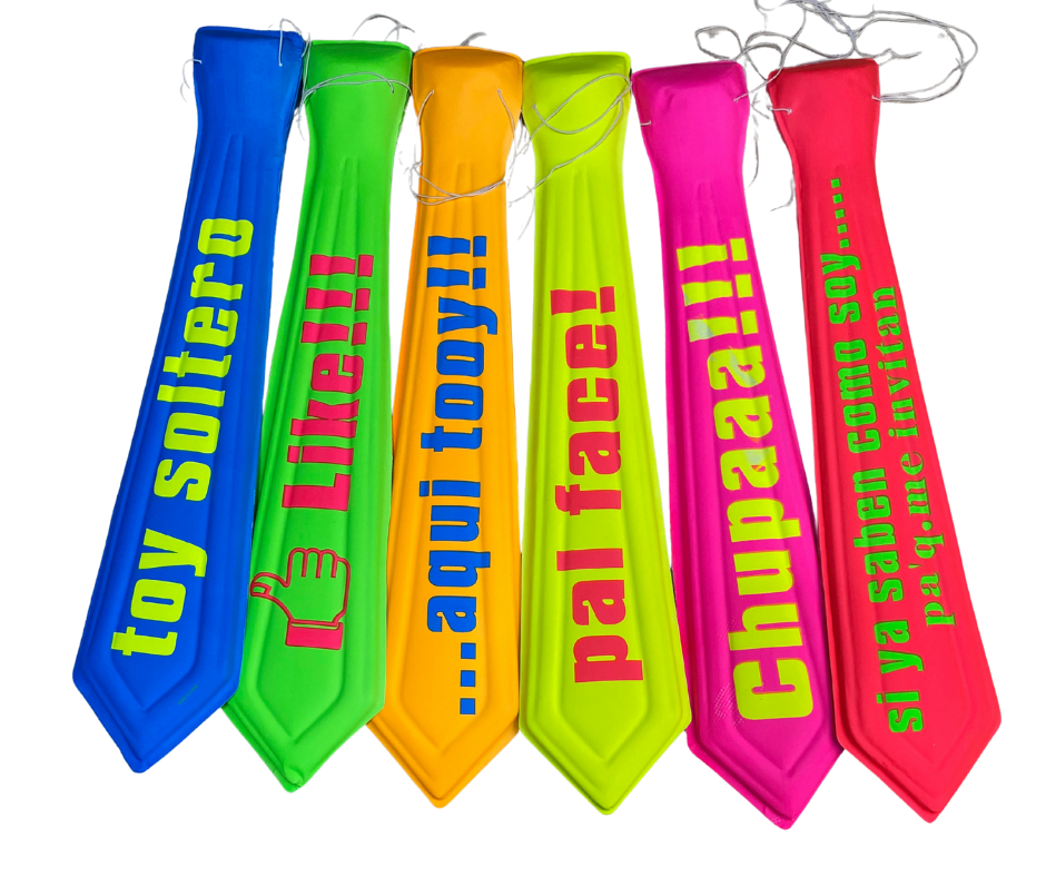 Corbata con Figuras y Frases Divertidas – Accesorio Original para Fiestas, Eventos y Shows 🎉👔