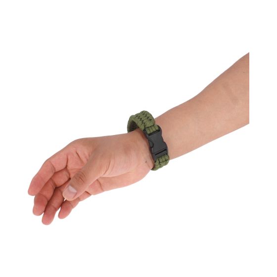 Pulsera de Supervivencia con Brújula, Silbato y Cuerda Paracord PS004 Black Mountain – Para Camping, Senderismo y Emergencias