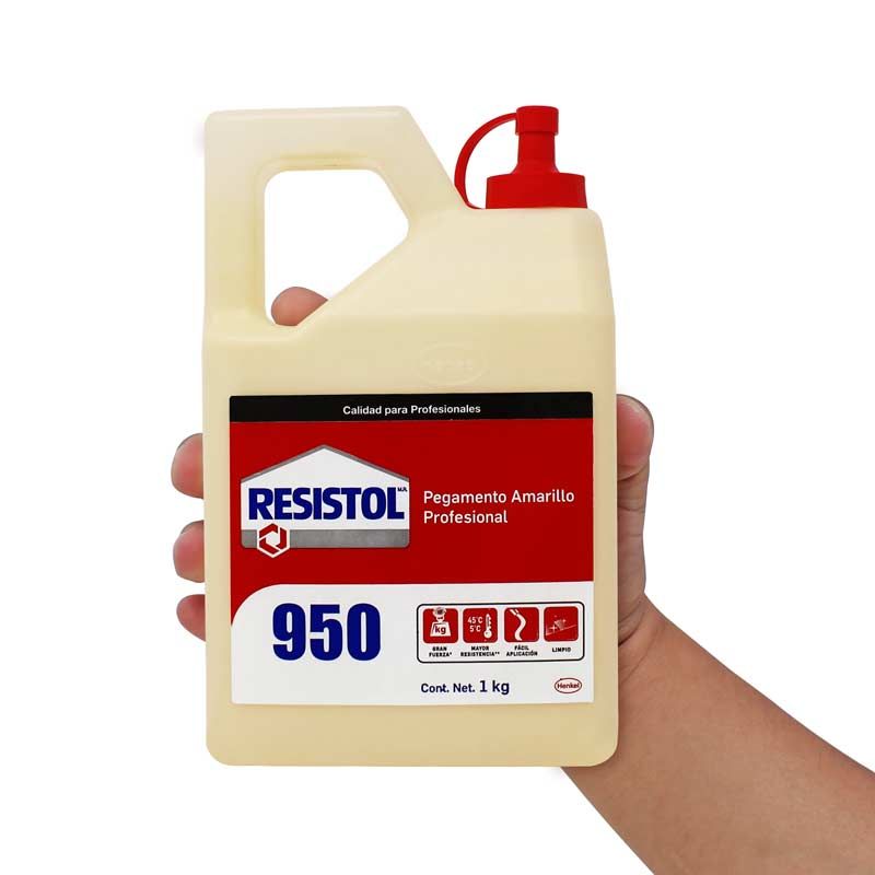 Pegamento Resistol 950 Amarillo de 1 kg – Adhesivo de Contacto Profesional para Madera, Plástico y Laminado