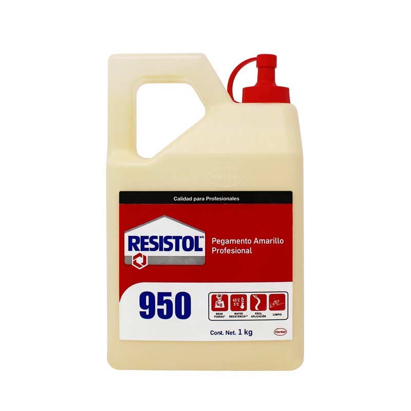 Pegamento Resistol 950 Amarillo de 1 kg – Adhesivo de Contacto Profesional para Madera, Plástico y Laminado