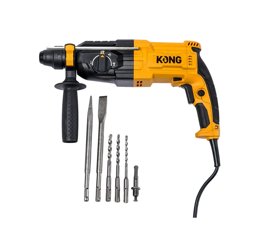 Rotomartillo Electroneumático Kong KO-800 900W SDS Plus Profesional con Maletín para Concreto, Madera y Metal