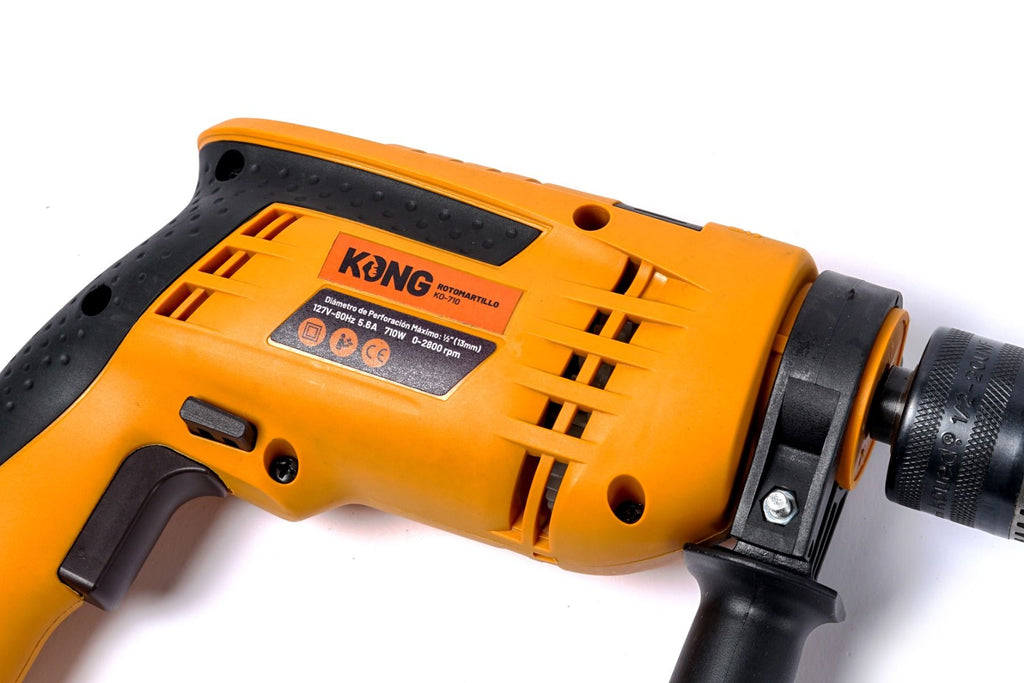 Rotomartillo Kong KO-710 1/2” 710W con Velocidad Variable y Reversible para Concreto, Metal y Madera