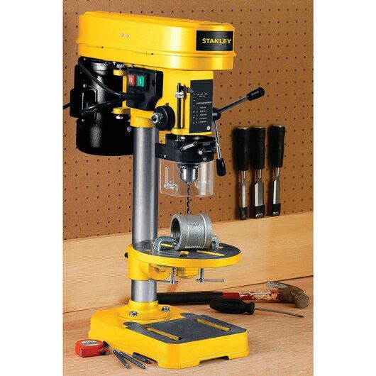 Taladro de Banco 1/2” 1/3 HP 250W Stanley SBT2513 | Taladro de Sobremesa de Precisión para Taller, Carpintería y Metal