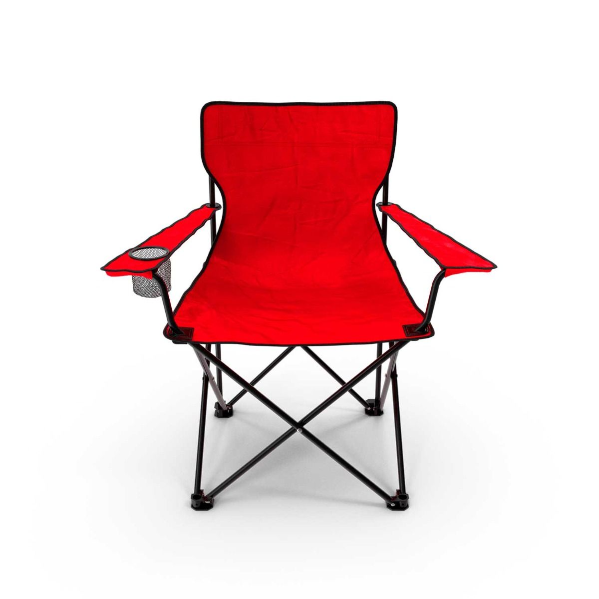 Silla Plegable Para Camping GardenLiSilla Plegable Roja, Azul, Negra para Camping con Portavasos | Ligera, Resistente y Portátilfe