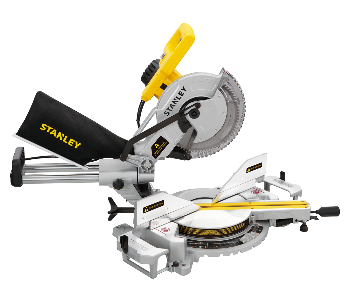 Sierra Ingleteadora Deslizante Stanley SM18 10” 1800W con Guía Láser, Brazo Telescópico y Base Metálica Profesional