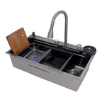 Tarja multifunción de acero inoxidable 80 × 46 cm LH8046 Stanew — Con grifo giratorio 360°, accesorios premium y diseño moderno para cocina