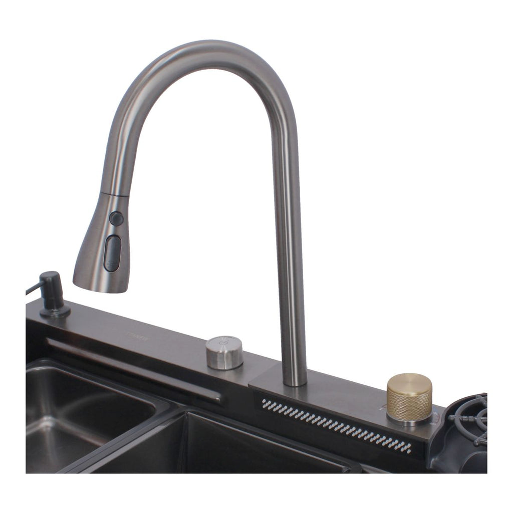 Tarja multifunción de acero inoxidable 80 × 46 cm LH8046 Stanew — Con grifo giratorio 360°, accesorios premium y diseño moderno para cocina