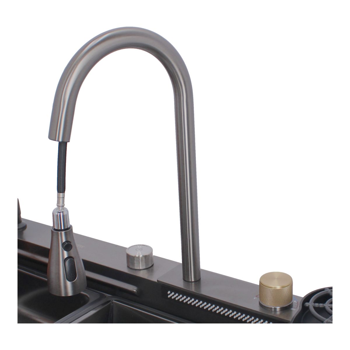 Tarja multifunción de acero inoxidable 80 × 46 cm LH8046 Stanew — Con grifo giratorio 360°, accesorios premium y diseño moderno para cocina