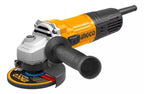 Miniesmeriladora Ingco UAG900285 4-1/2” 900W con Mango Lateral, Protector Metálico y Sistema de Seguridad Profesional