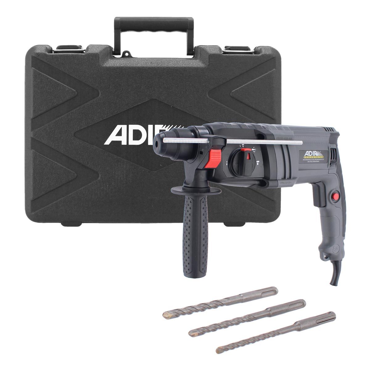 Rotomartillo Electroneumático Adir 11585 SDS Plus 1500W Industrial con Cincelado, Velocidad Variable y Maletín Profesional